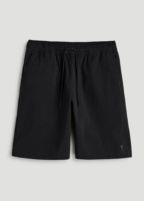 Stretch Swim Shorts for Tall Men in Deep Black
