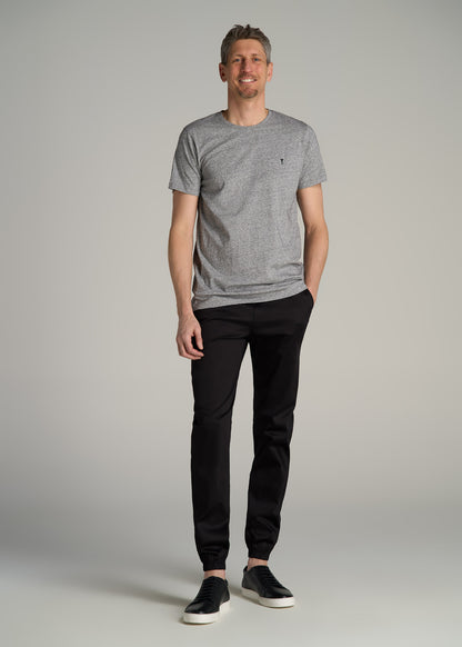 Stretch Twill Jogger Pants for Tall Men in Black