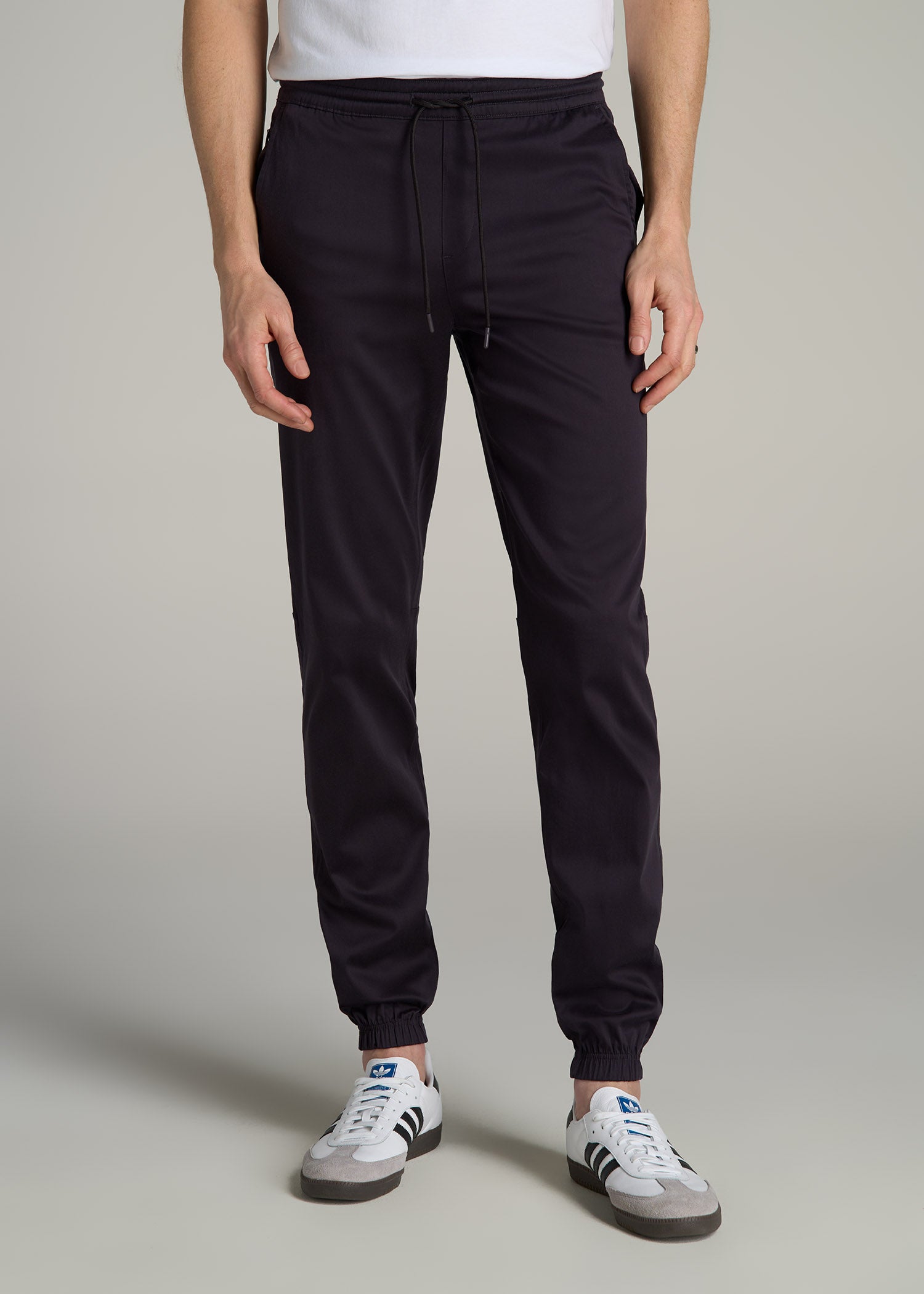 Victorious Men's Twill Jogger Pants - Comfort Fit Tapered Sweatpants (Charcoal, 2XL)