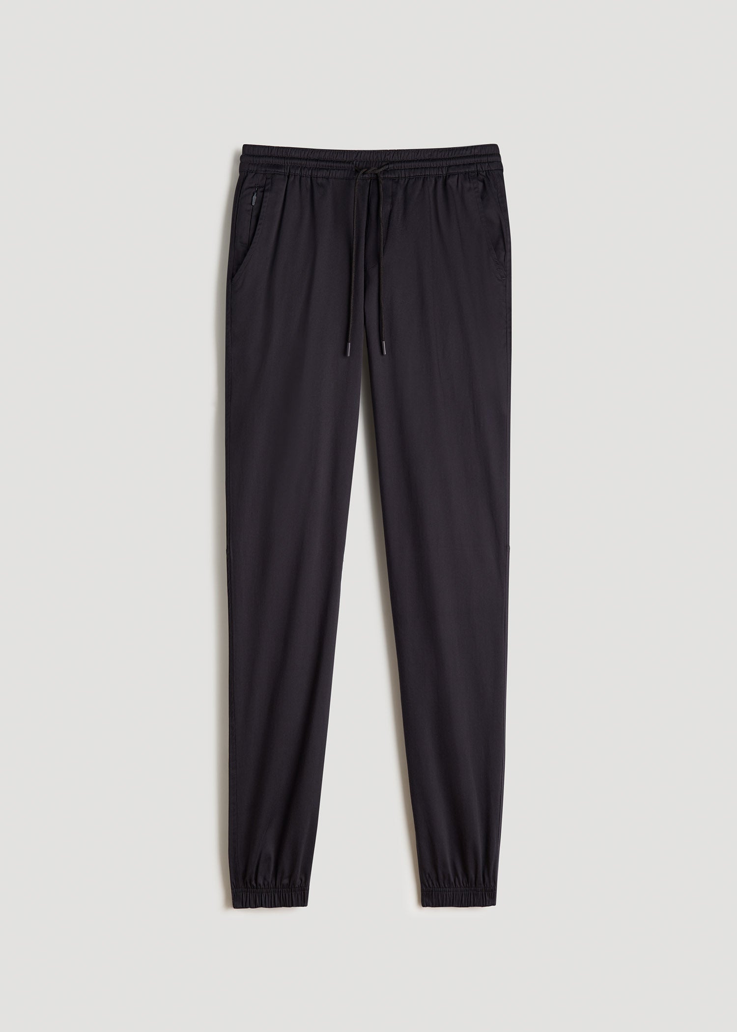 Stretch Twill Jogger Pants for Tall Men in Black