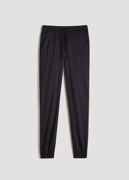 Stretch Twill Jogger Pants for Tall Men in Black