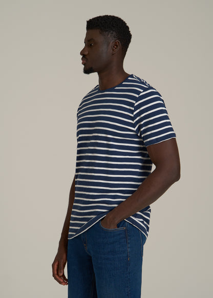 REGULAR-FIT Striped Tee for Tall Men in Navy And White
