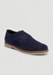 Suede Wingtip Oxfords for Tall Men in Dark Navy