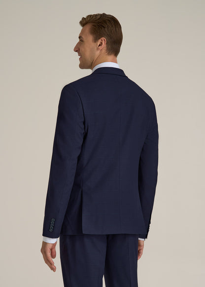 Suit Jacket for Tall Men in Blue Windowpane