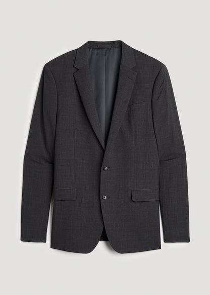 Suit Jacket for Tall Men in Charcoal Plaid