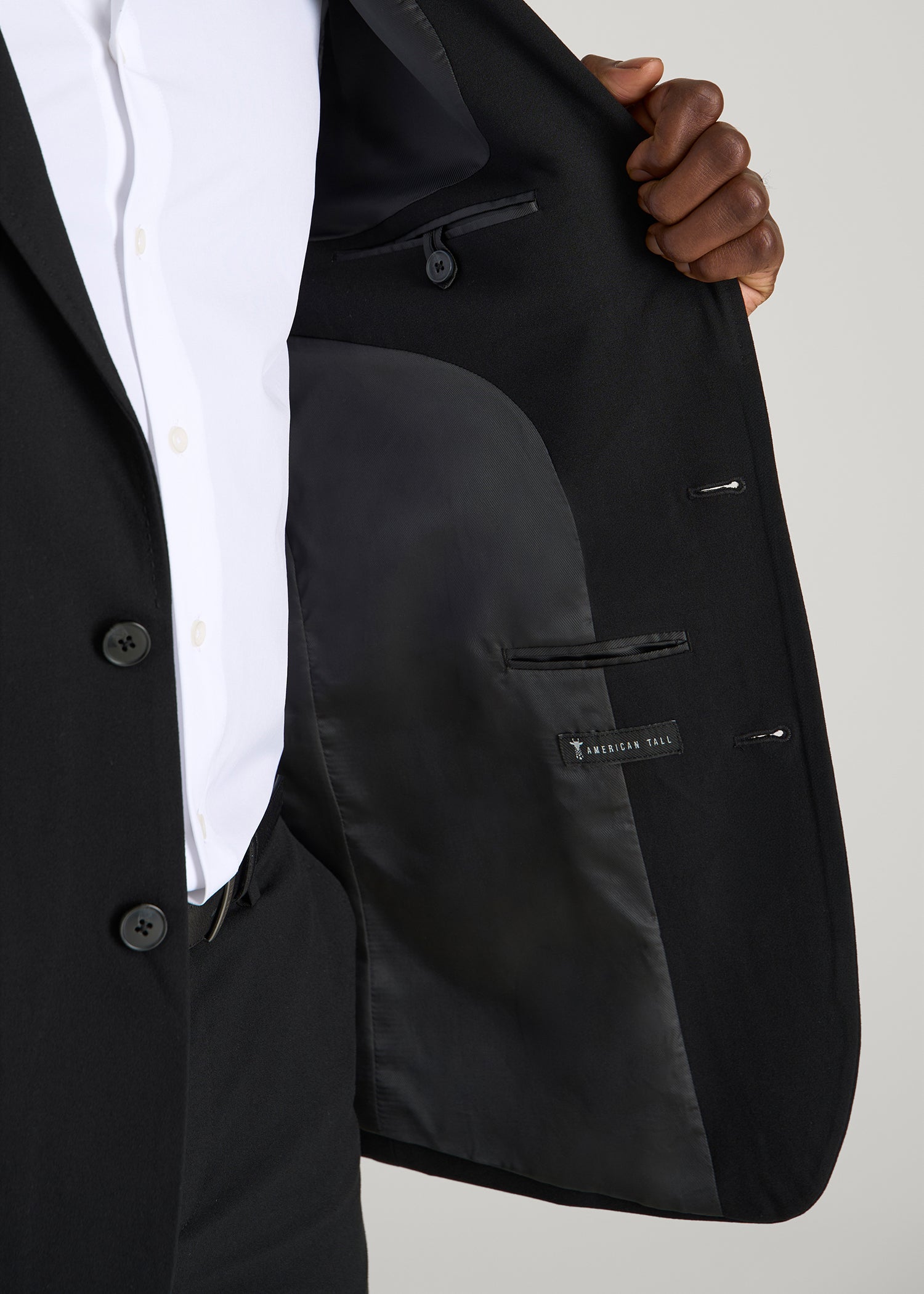 Suit Separates Jacket for Tall Men in Deep Black