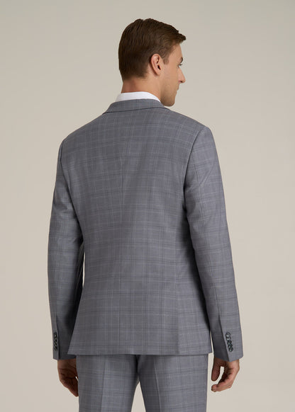 Suit Jacket for Tall Men in Light Grey Plaid