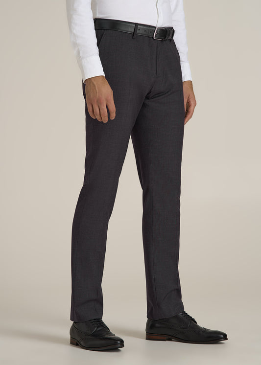 Suit Trousers for Tall Men in Charcoal Plaid