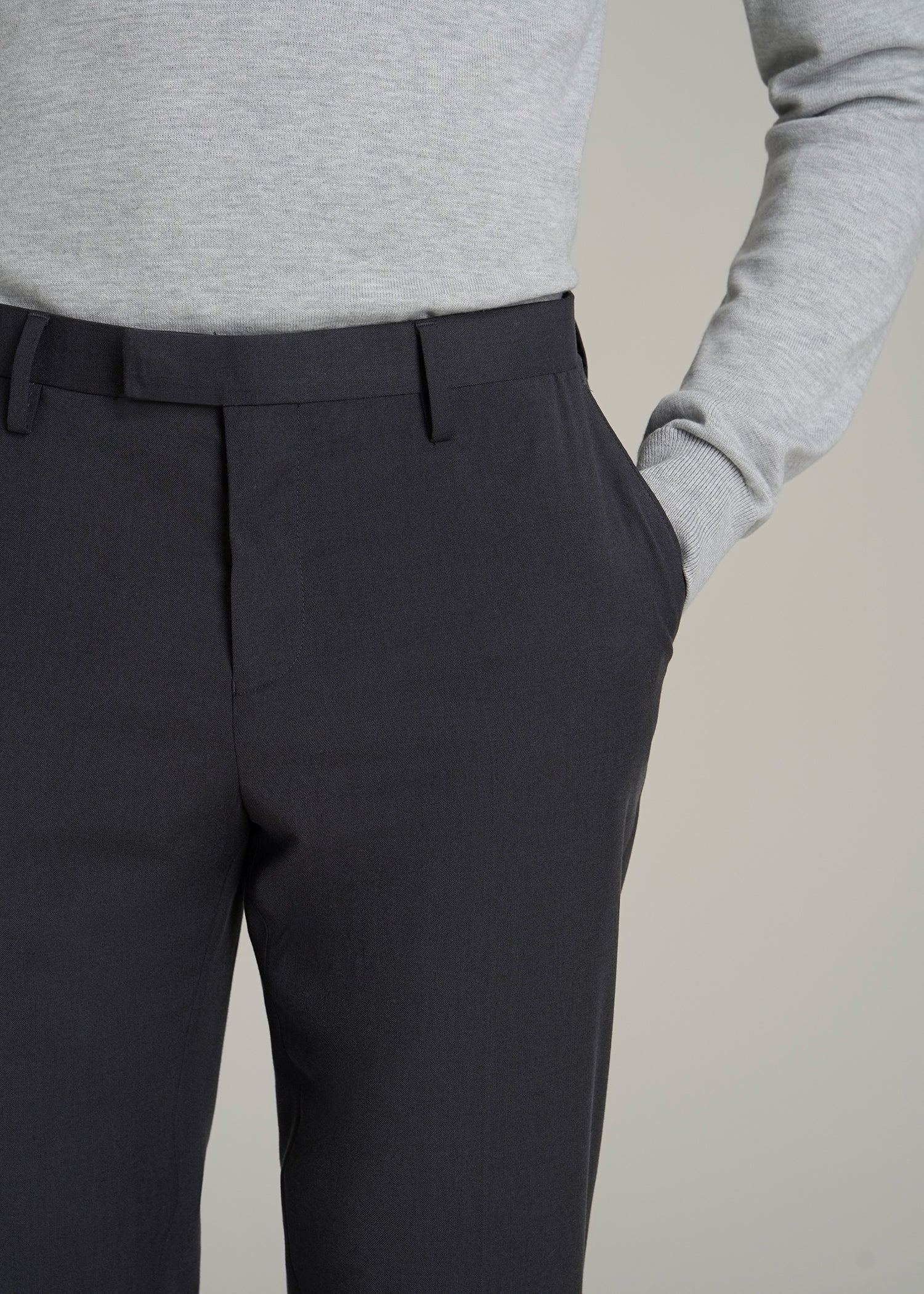 Suit Trousers for Tall Men in Mid Grey