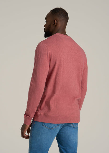 Sunwashed Slub Crewneck for Tall Men in Dusty Cedar