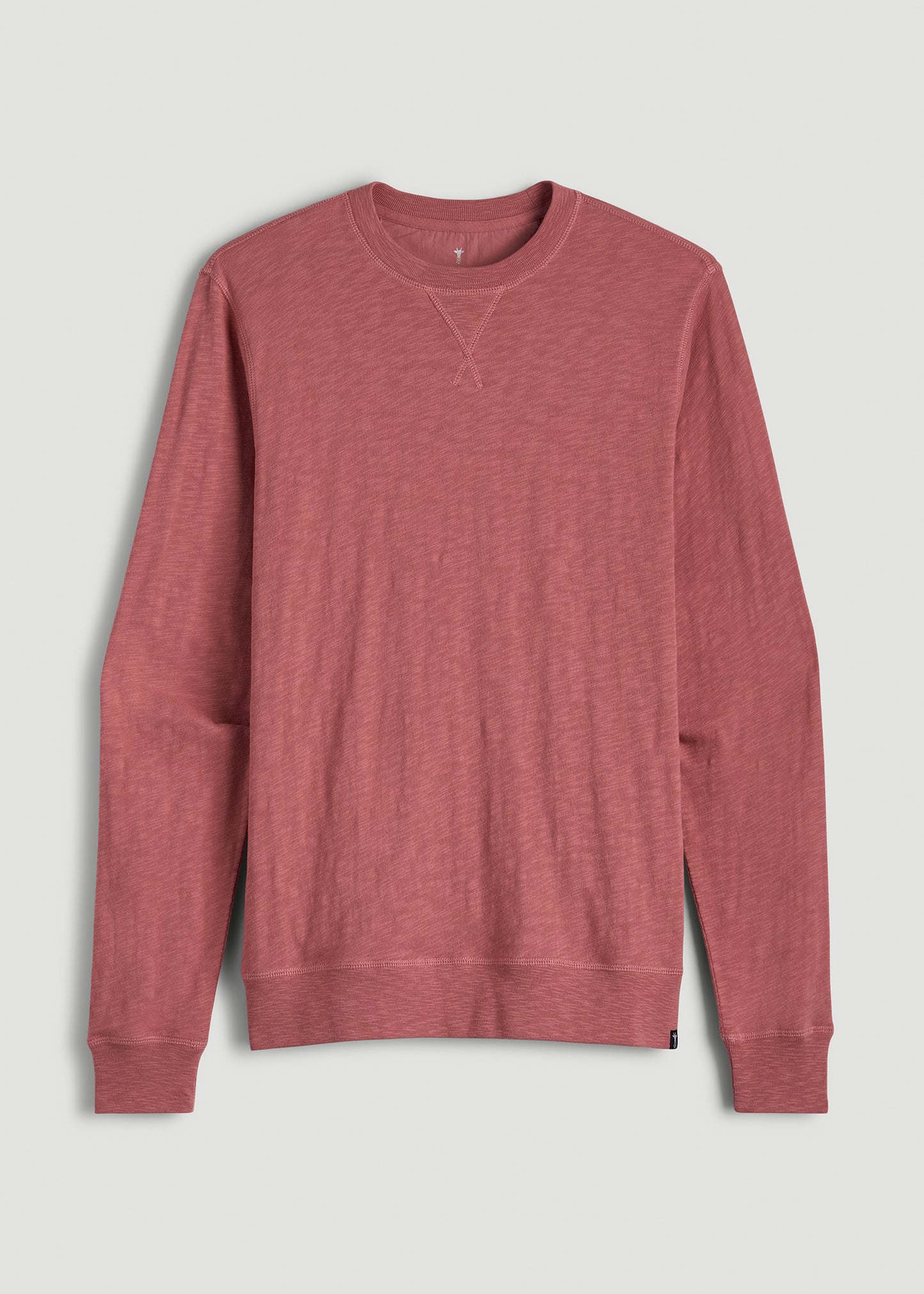 Sunwashed Slub Crewneck for Tall Men in Dusty Cedar