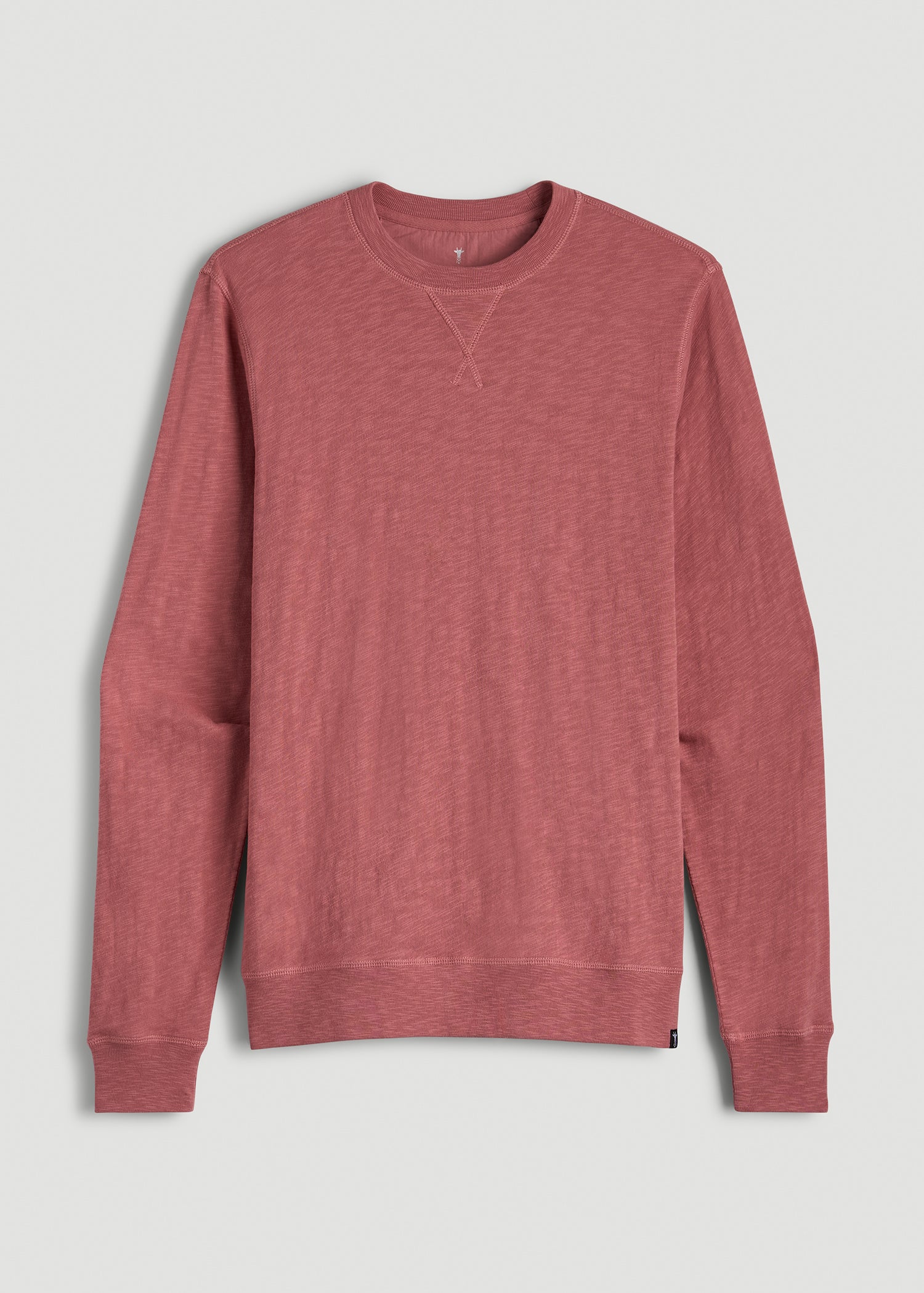 Sunwashed Slub Crewneck for Tall Men in Dusty Cedar