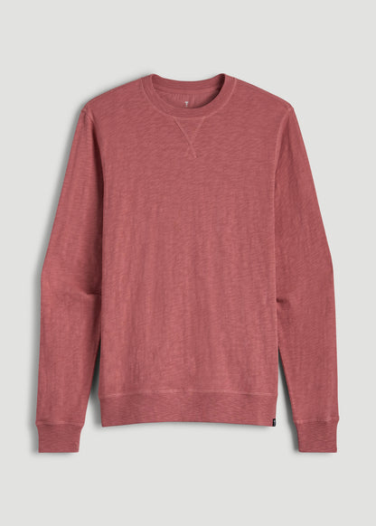 Sunwashed Slub Crewneck for Tall Men in Dusty Cedar