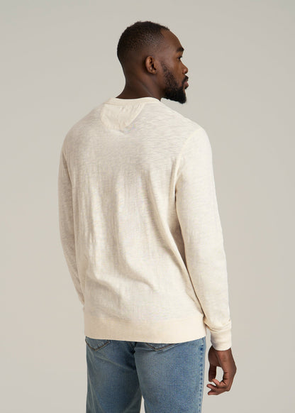 Sunwashed Slub Crewneck for Tall Men in Ivory White