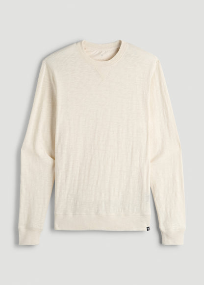 Sunwashed Slub Crewneck for Tall Men in Ivory White