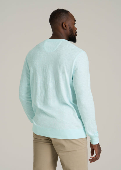 Sunwashed Slub Crewneck for Tall Men in Saltwater
