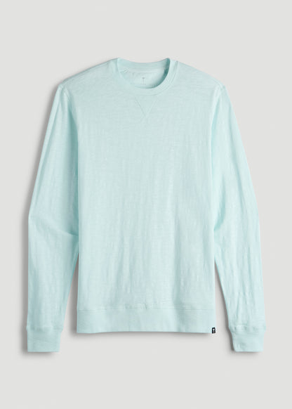 Sunwashed Slub Crewneck for Tall Men in Saltwater