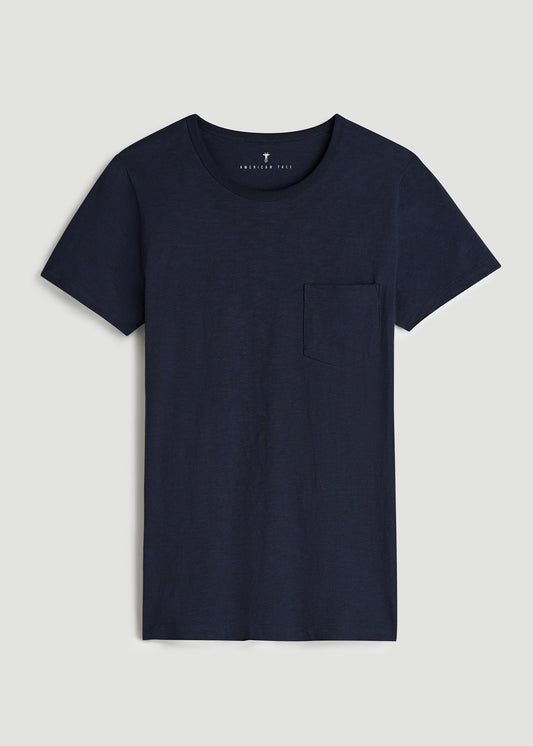 Sunwashed Slub Pocket T-Shirt For Tall Men in Cloud Blue