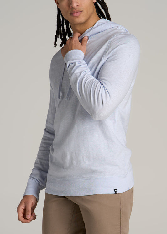 Sunwashed Slub Pullover Men's Tall Hoodie in Airy Blue