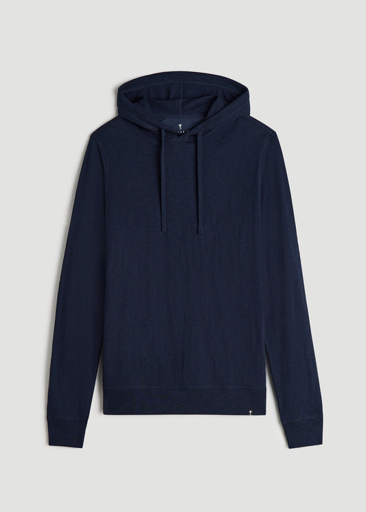 Sunwashed Slub Pullover Men's Tall Hoodie in Evening Blue