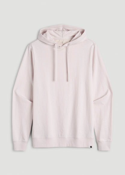 Sunwashed Slub Pullover Hoodie for Tall Men in Grey Lilac