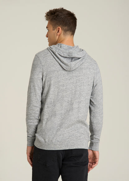 Sunwashed Slub Pullover Hoodie for Tall Men in Heathered Grey