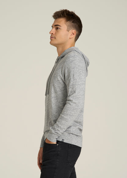 Sunwashed Slub Pullover Hoodie for Tall Men in Heathered Grey