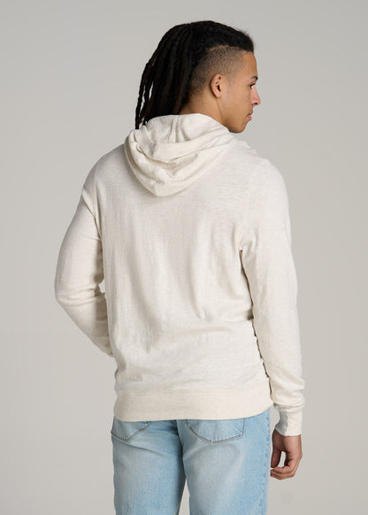 Sunwashed Slub Pullover Hoodie for Tall Men in Heathered Oatmeal