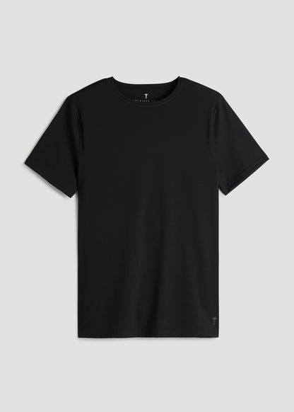 Short Sleeve Rashguard for Tall Men in Deep Black