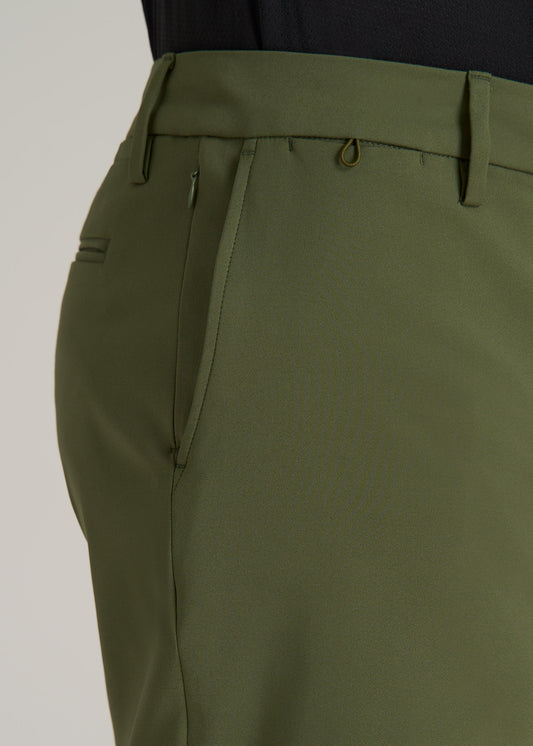 Tech Chino Shorts for Tall Men in Bright Olive