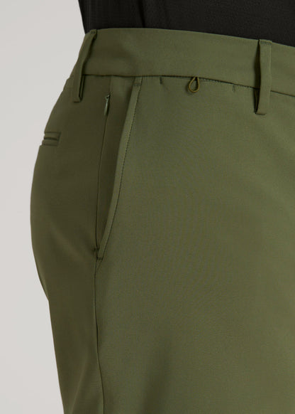 Tech Chino Shorts for Tall Men in Bright Olive