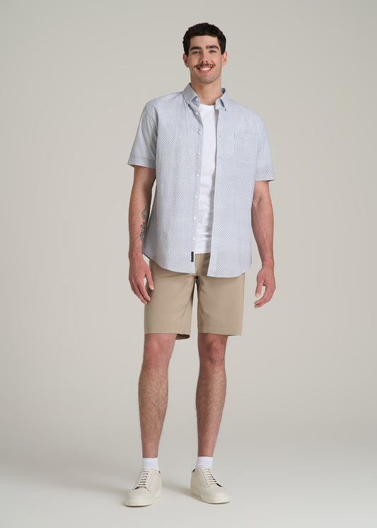 Tech Chino Shorts for Tall Men in Desert Khaki