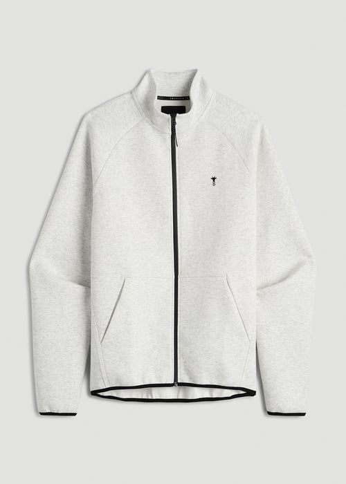 Tech Motion Fleece Full-Zip Jacket for Tall Men in Heather Frost