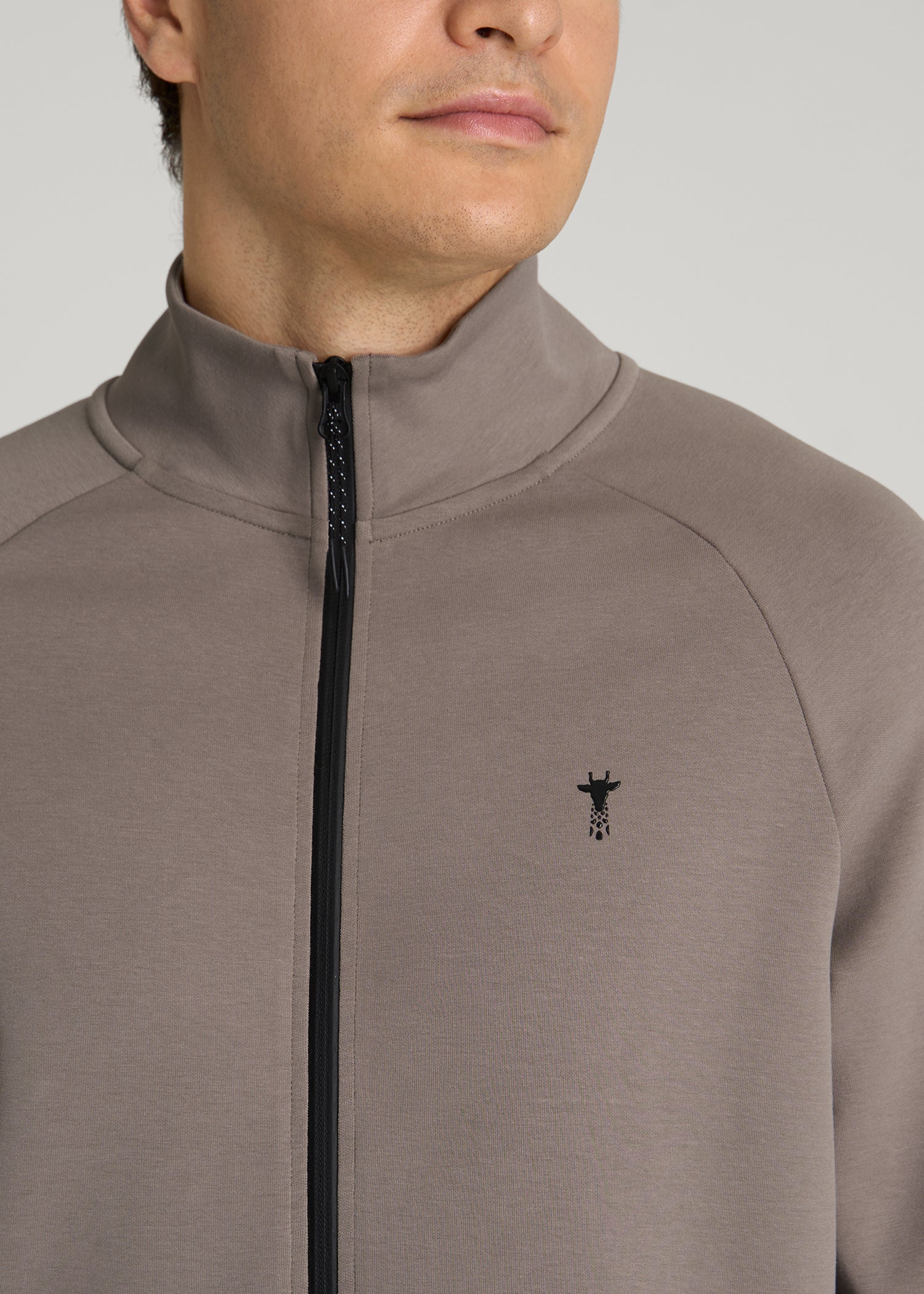 Tech Motion Fleece Full-Zip Jacket for Tall Men in Portobello