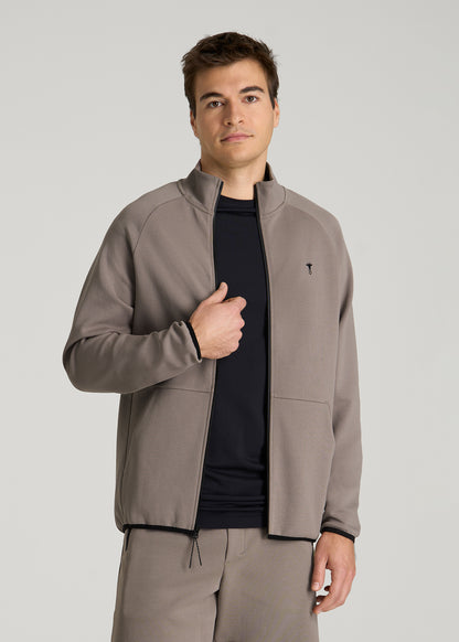 Tech Motion Fleece Full-Zip Jacket for Tall Men in Portobello