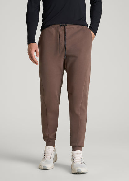 Tech Motion Fleece Joggers for Tall Men in Coffee Quartz