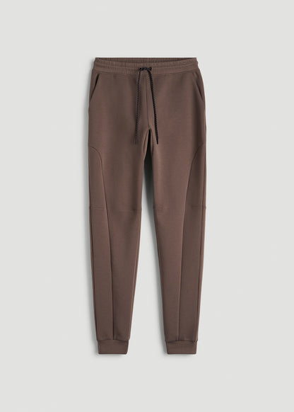 Tech Motion Fleece Joggers for Tall Men in Coffee Quartz