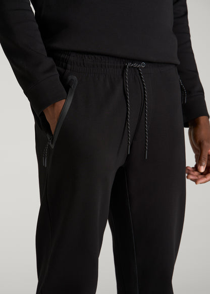 Tech Motion Fleece Tapered Pant for Tall Men in Black