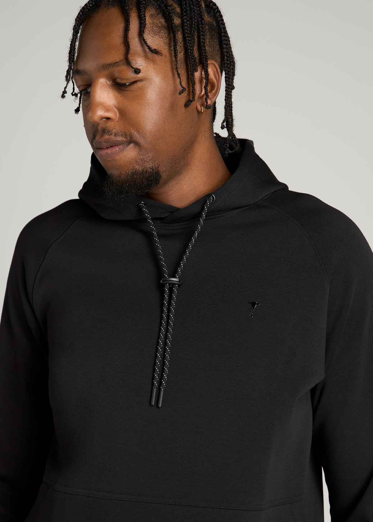 Tech Motion Hoodie for Tall Men in Black