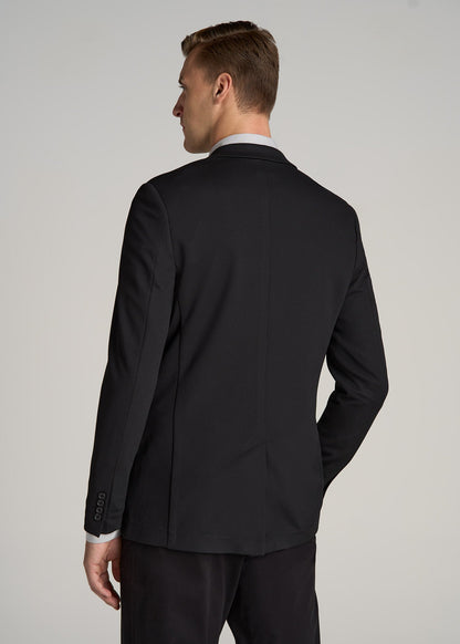 Textured Blazer for Tall Men in Black