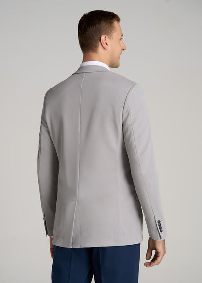 Textured Blazer for Tall Men in Soft Grey