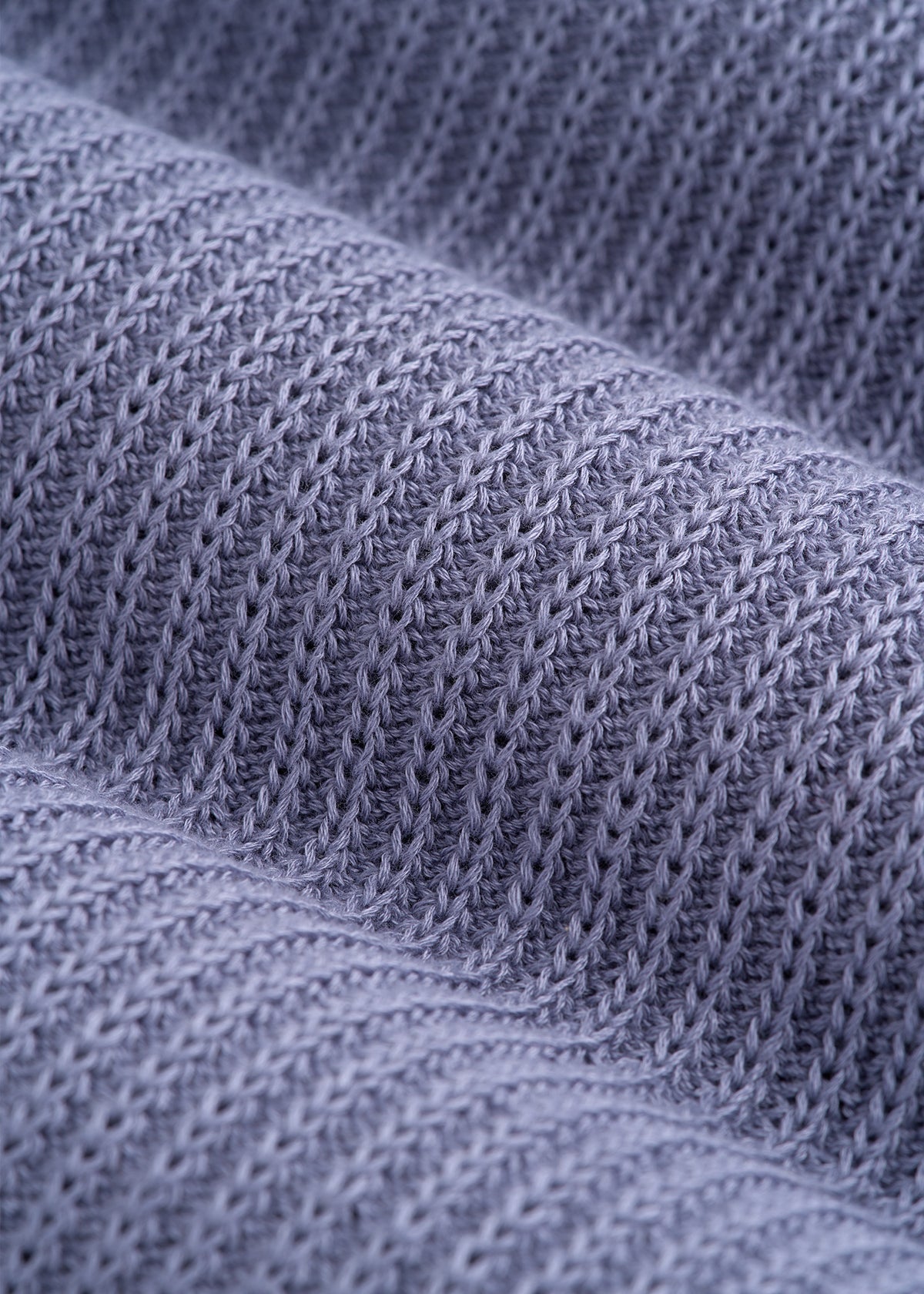 Textured Knit Crewneck Sweater for Tall Men in Blue Granite