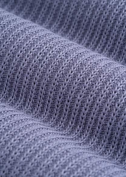 Textured Knit Crewneck Sweater for Tall Men in Blue Granite