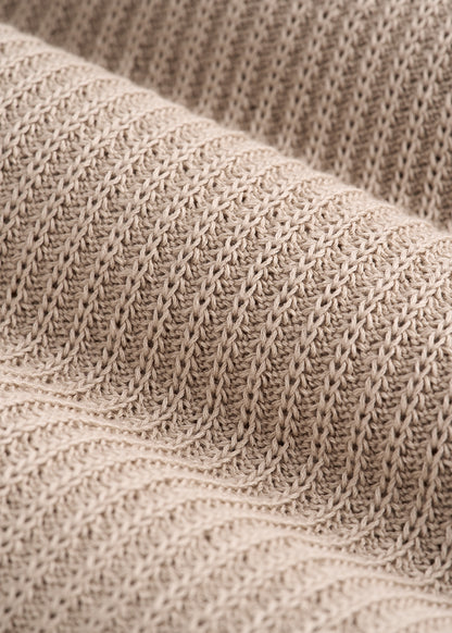 Textured Knit Crewneck Sweater for Tall Men in Simply Taupe