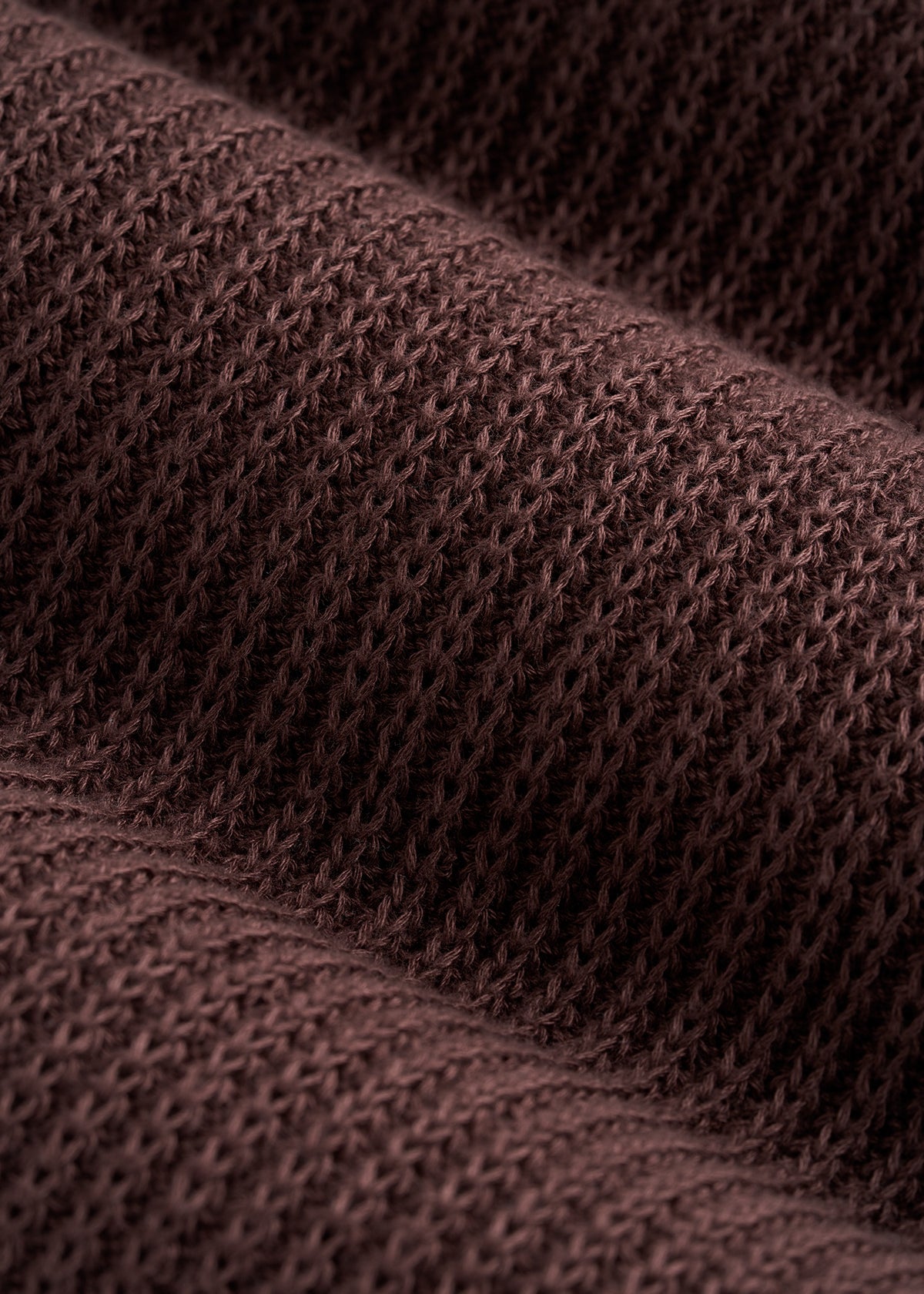 Textured Knit Quarter Zip Sweater for Tall Men in Dark Brown