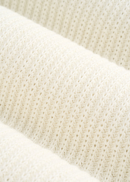Textured Knit Quarter Zip Sweater for Tall Men in Star White