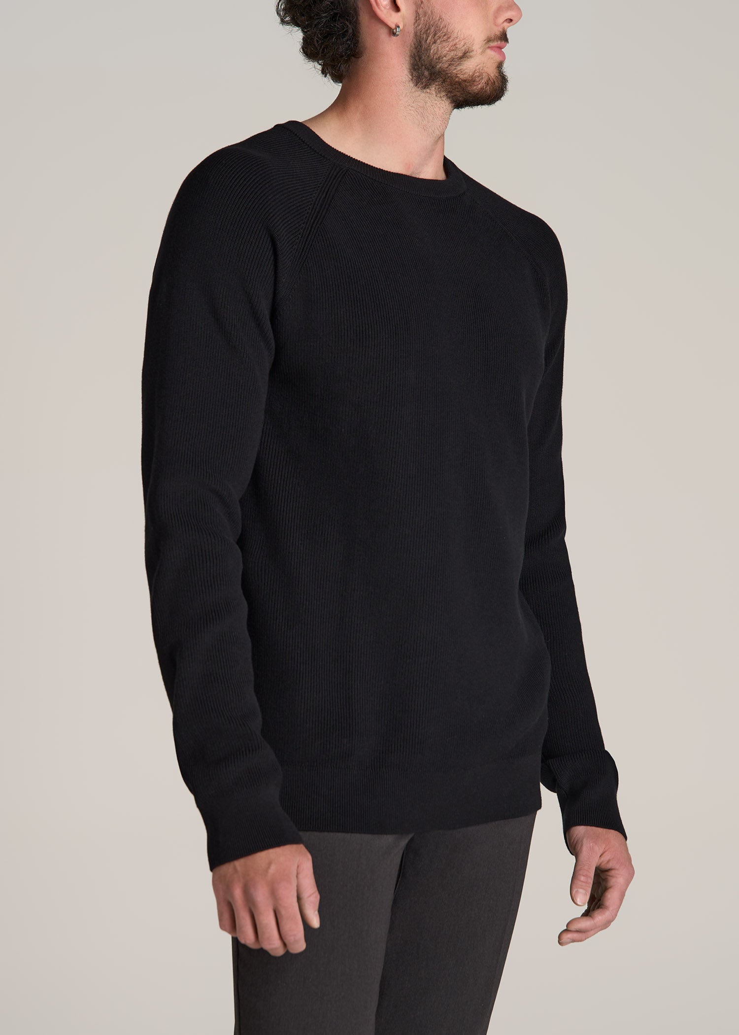 American-Tall-Men-Textured-Knit-Sweater-Black-side