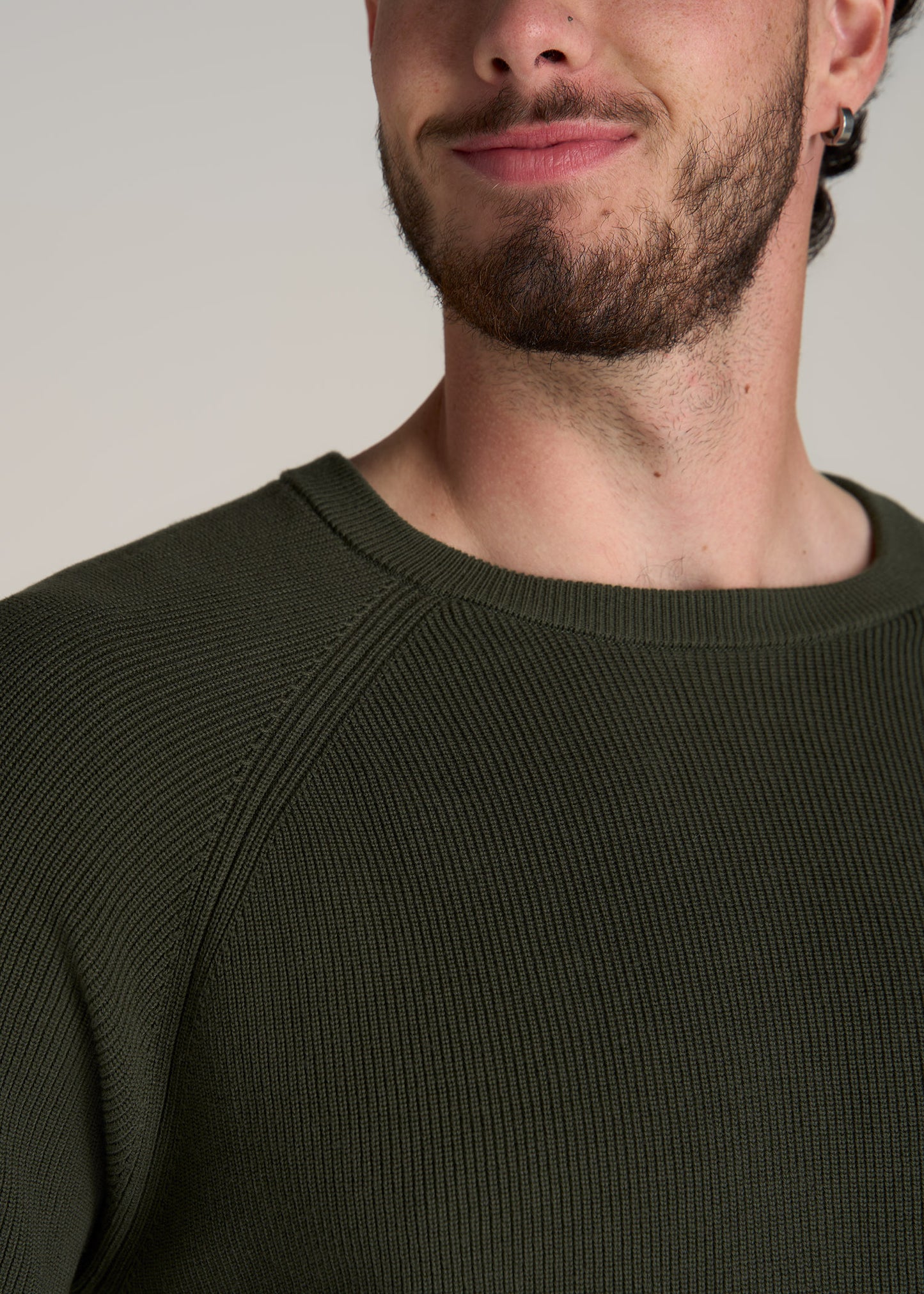 American-Tall-Men-Textured-Knit-Sweater-Dark-Olive-Green-detail
