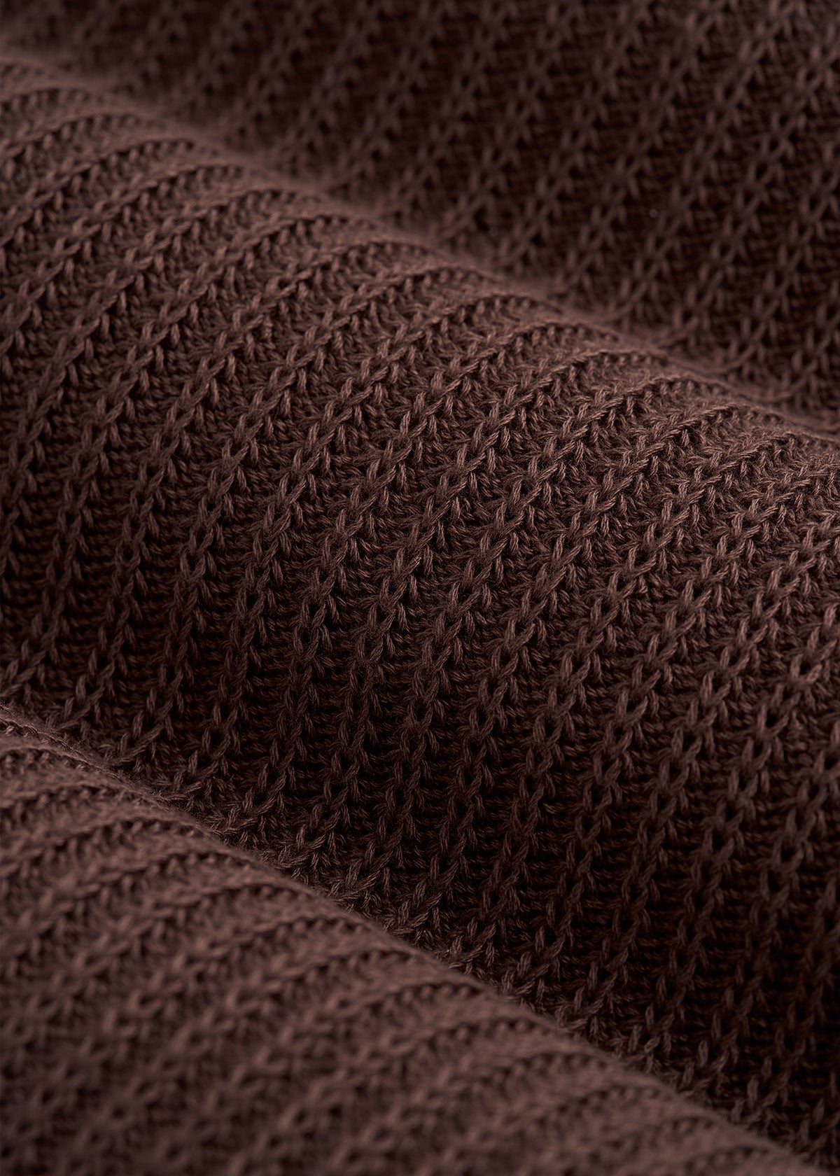 Textured Knit Short Sleeve Sweater Polo for Tall Men in Dark Brown