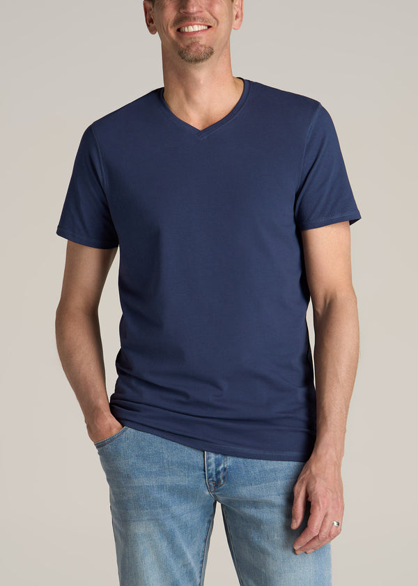 The Essential REGULAR-FIT V-Neck Men's Tall Tees in Navy – American Tall
